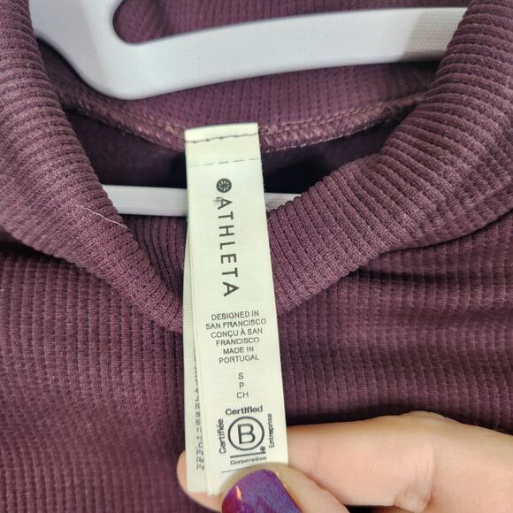 ATHLETA Top Womens Small Spiced Cabernet Flurry Seamless Turtleneck Top Shirt - Picture 10 of 12